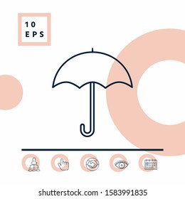 Umbrella line icon. Graphic elements for your design