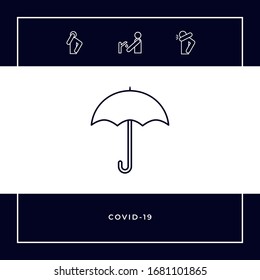 Umbrella line icon. Graphic elements for your design
