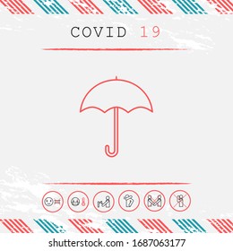 Umbrella line icon. Graphic elements for your design