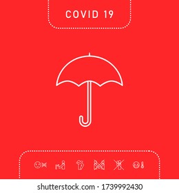 Umbrella line icon. Graphic elements for your design
