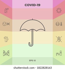 Umbrella line icon. Graphic elements for your design