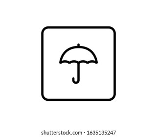 Umbrella line icon. High quality outline symbol for web design or mobile app. Thin line sign for design logo. Black outline pictogram on white background