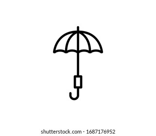 Umbrella line icon. High quality outline symbol for web design or mobile app. Thin line sign for design logo. Black outline pictogram on white background
