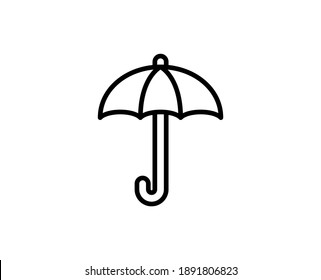 Umbrella line icon. High quality outline symbol for web design or mobile app. Thin line sign for design logo. Black outline pictogram on white background