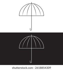 Umbrella line icon. Linear style umbrella icon. Two Umbrella symbol. Protection parasol symbol.