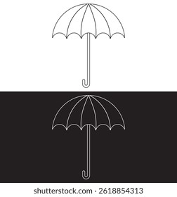 Umbrella line icon. Linear style umbrella icon. Two Umbrella symbol. Protection parasol symbol.