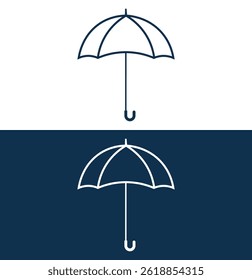 Umbrella line icon. Linear style umbrella icon. Two Umbrella symbol. Protection parasol symbol.