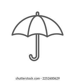 Umbrella line icon. Minimalist icon isolated on white background. Umbrella simple silhouette. Web site page and mobile app design vector element.