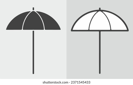 Icono del paraguas en un fondo. Ilustración vectorial.
