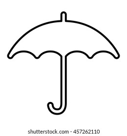Umbrella line icon. Open umbrella side view. Vector Illustration