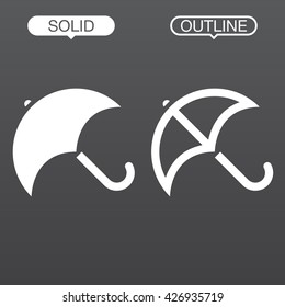 umbrella line icon, outline and solid vector logo, linear pictogram isolated on black, pixel perfect illustration