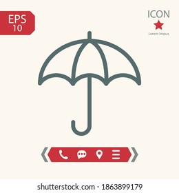umbrella line icon, outline vector illustration.