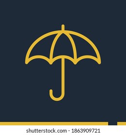icono de línea de paraguas, ilustración de vector de contorno.