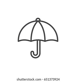 Umbrella line icon, outline vector sign, linear style pictogram isolated on white. Symbol, logo illustration. Editable stroke. Pixel perfect