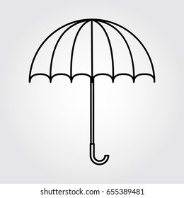 Umbrella line icon, outline vector logo, linear pictogram isolated on white, forecast weather symbol
