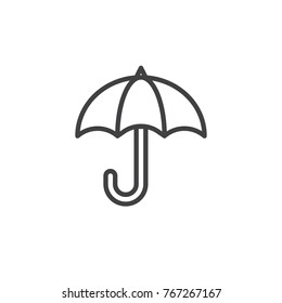 Umbrella line icon, outline vector sign, linear style pictogram isolated on white. Symbol, logo illustration. Editable stroke