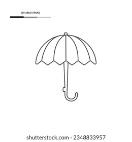 Umbrella Line Icon Vector Design. 