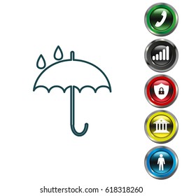 Umbrella line icon. vector illustration
