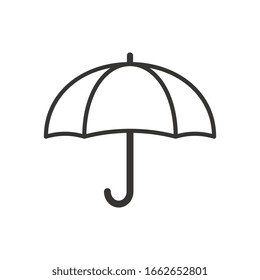 Icono de la línea del paraguas. Icono de línea del vector aislado en fondo blanco