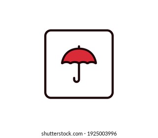 Umbrella line icon. Vector symbol in trendy flat style on white background. Travel sing for design.