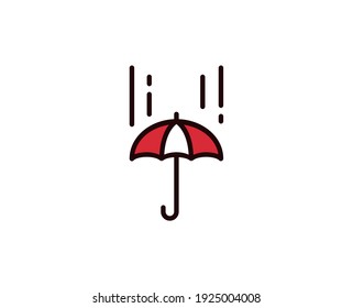 Umbrella line icon. Vector symbol in trendy flat style on white background. Travel sing for design.