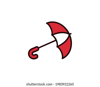 Umbrella line icon. Vector symbol in trendy flat style on white background. Travel sing for design.