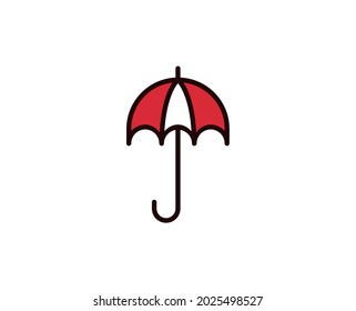 Umbrella line icon. Vector symbol in trendy flat style on white background. Travel sing for design.