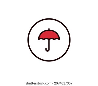 Umbrella line icon. Vector symbol in trendy flat style on white background. Travel sing for design.
