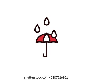 Umbrella line icon. Vector symbol in trendy flat style on white background. Travel sing for design.