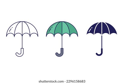 Umbrella line and solid illustration icon