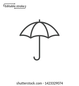 Umbrella line vector icon. Editable stroke.