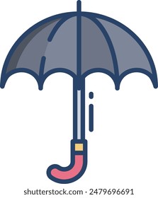 Umbrella linear color illustration icon