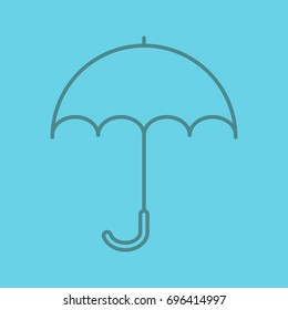Umbrella linear icon. Opened rain umbrella. Thin line outline symbols on color background. Vector illustration