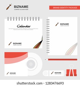 Umbrella  Logo, Calendar Template, CD Cover, Diary and USB Brand Stationary Package Design Vector Template