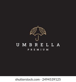 umbrella logo design, icon vector, line art design