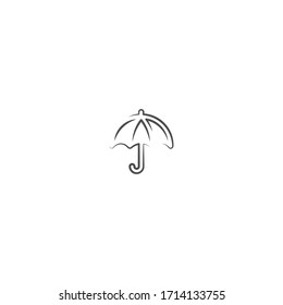 diseño de icono del logotipo del paraguas con estilo de línea simple