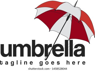 Umbrella logo icon isolated on white background. 