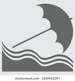 Umbrella logo or icon, symbolizing protection, shelter, and weather resilience.