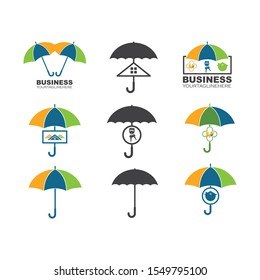 umbrella logo icon  vector illustration template