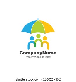 umbrella logo icon  vector illustration template