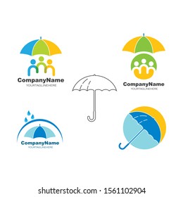 umbrella logo icon  vector illustration template