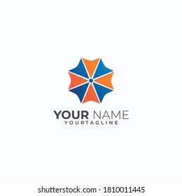 umbrella logo icon vector isolated