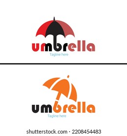 Logo del paraguas. Vector de diseño de logotipos de seguros