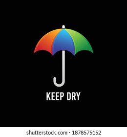 Umbrella logo. Not water resistant or waterproof less symbol. umbrella sign for carton box . warning label.
