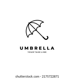 umbrella logo simple line art illustration