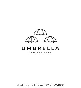 umbrella logo simple line art illustration