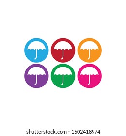 Umbrella logo template vector icon illustration