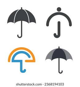 Umbrella logo vector icon  template Illustration design