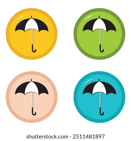 Modelo de ícone de vetor de logotipo de guarda-chuva Design de ilustração