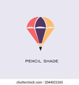 umbrella logo vector with pencils together